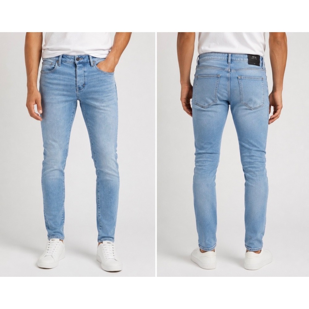 Neuw Denim Iggy Skinny Jeans Mens 32/32 Blue Button Fly Tapered Skinny Fit